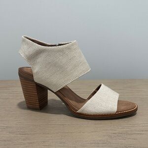 Toms Ivory Block Heel Sandals- NEW